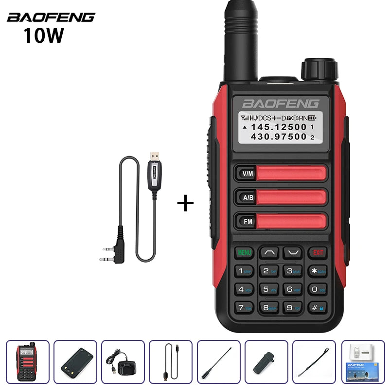 Baofeng UV-16 IP68 Waterproof Walkie Talkie Dual Band High Power Radio Long Range VHF UHF Two Way Radio with Scanner