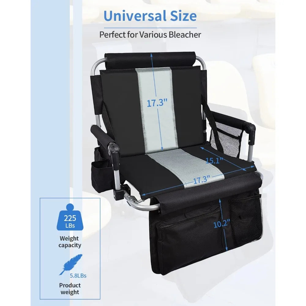 Comfortable Stadium Seats with Back Support and Cup Holders