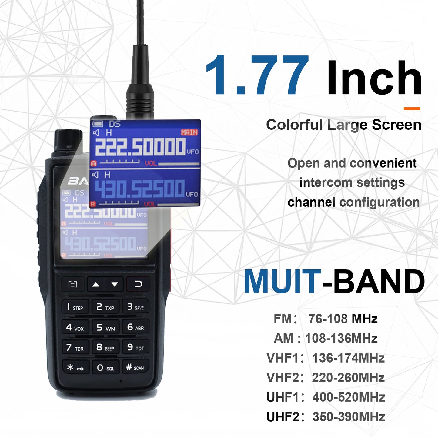 Baofeng UV-22 Long-Distance Two-Way Radio with USB Type-C