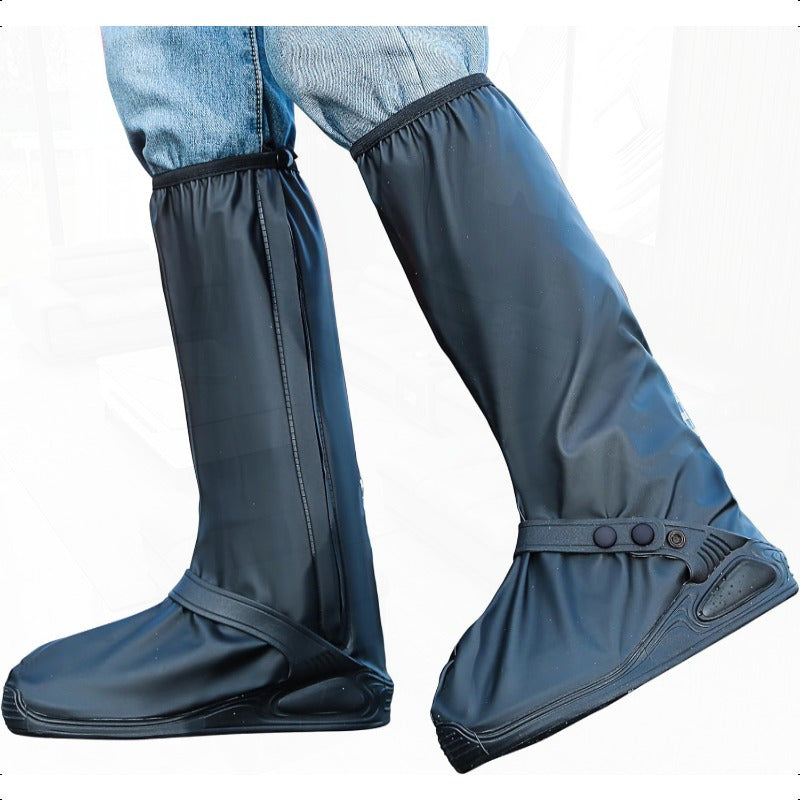 Waterproof Reusable Rain Shoe Covers for Men & Women Large Size 43-45 Adjustable Elastic Non-Slip Rubber Sole