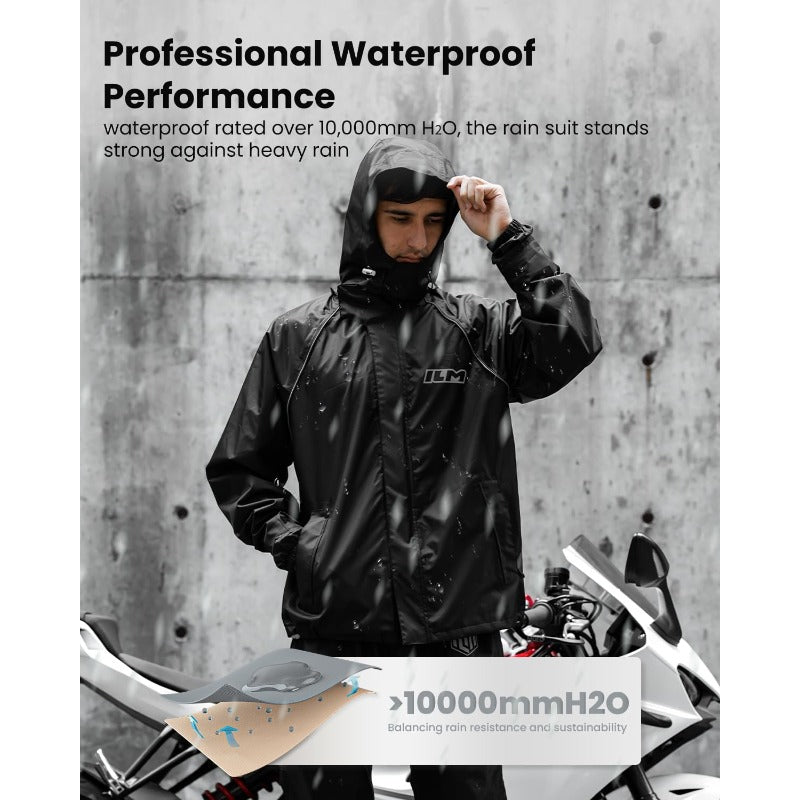 RS03 Motorcycle Rain Suit Waterproof Jacket and Pants