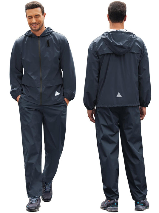Men's Rain Suit 2 Piece Breathable Rain Gear Lightweight
