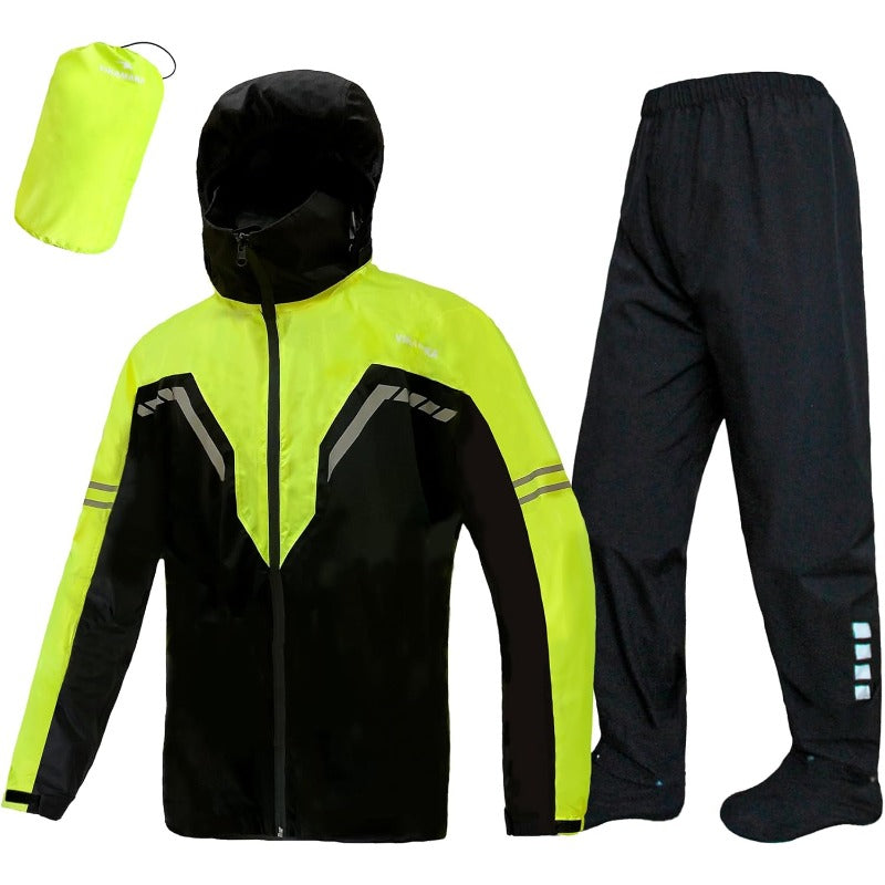 Mens Waterproof Rain Suit Reflective Lightweight Cycling