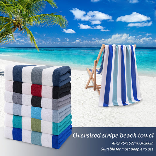 COVINA Sand Free Stripe Beach Towel Set Quick Dry