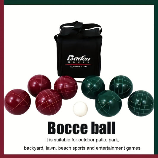 Bocce Ball Set, 107mm Bocci Balls, 18 Pounds, 8 Resin Balls, Pallino, Portable Bag, Outdoor Fun for 2-8 Players
