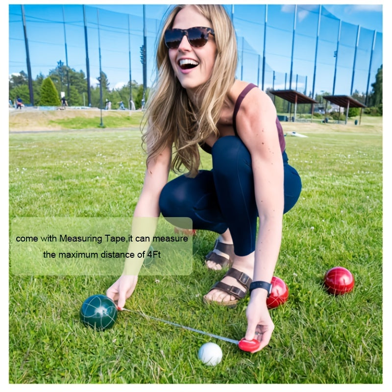 Bocce Ball Set, 107mm Bocci Balls, 18 Pounds, 8 Resin Balls, Pallino, Portable Bag, Outdoor Fun for 2-8 Players