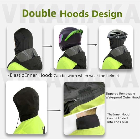Mens Waterproof Rain Suit Reflective Lightweight Cycling