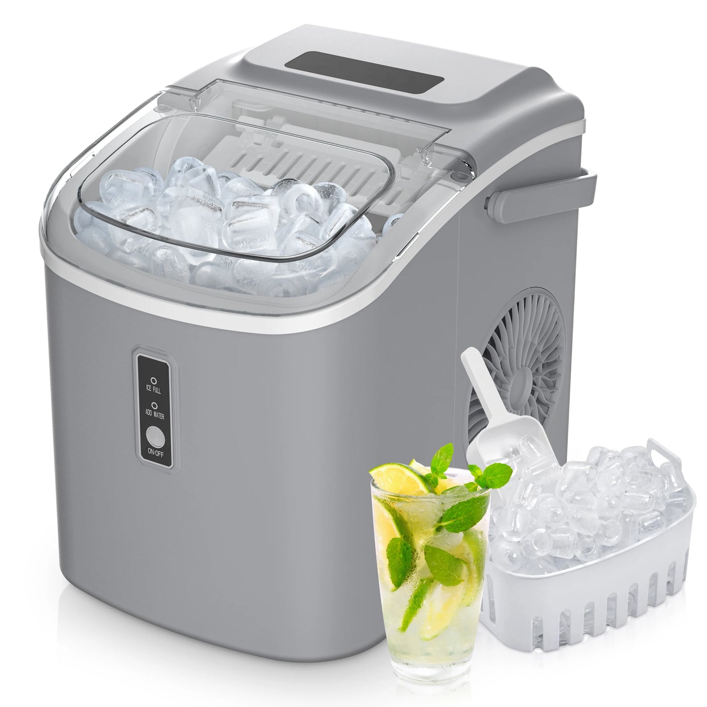 SIMZLIFE Portable Ice Maker 26.5 Lbs Per Day 9 Cubes