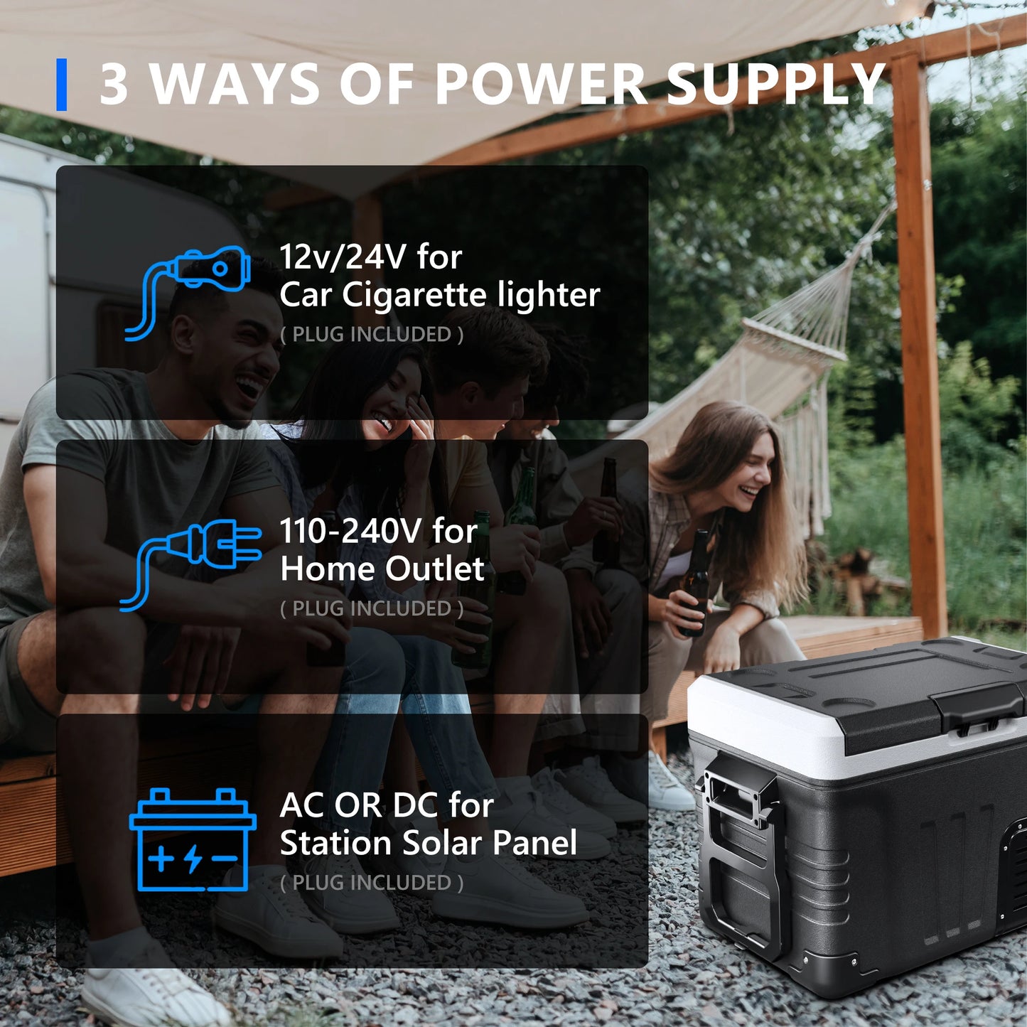 Simzlife 35L Car Portable Freezer and Refrigerator Cooler 12V 24V DC with Wheels and Baskets for Travel Truck Boat Camping