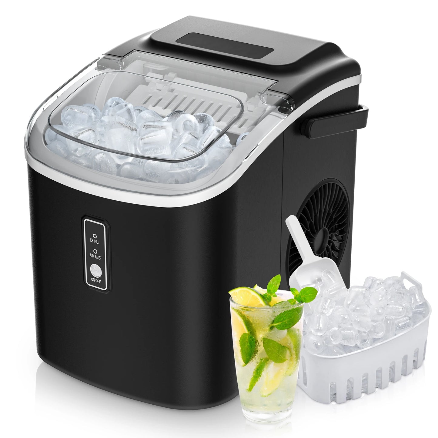 SIMZLIFE Portable Ice Maker 26.5 Lbs Per Day 9 Cubes