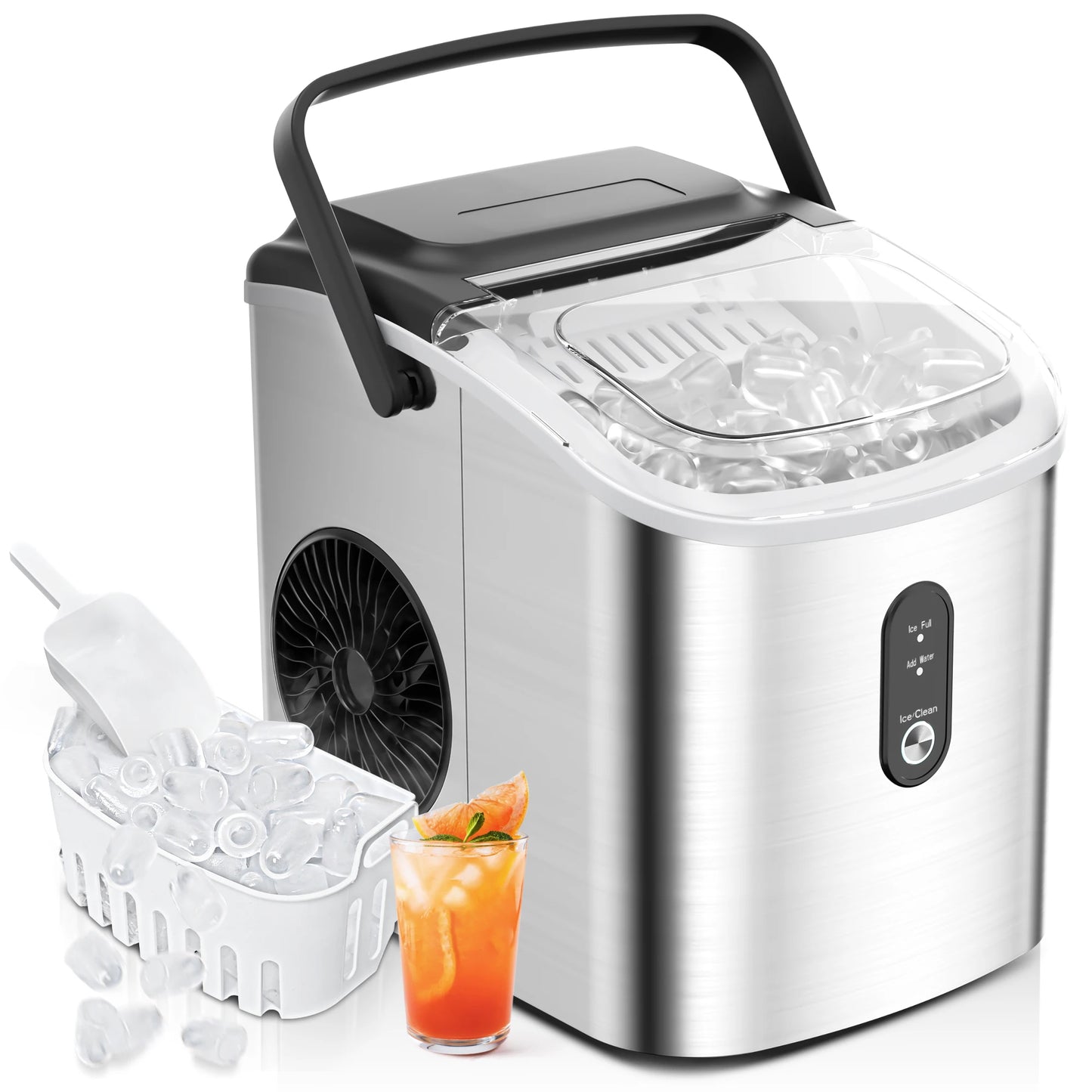 SIMZLIFE Portable Ice Maker 26.5 Lbs Per Day 9 Cubes