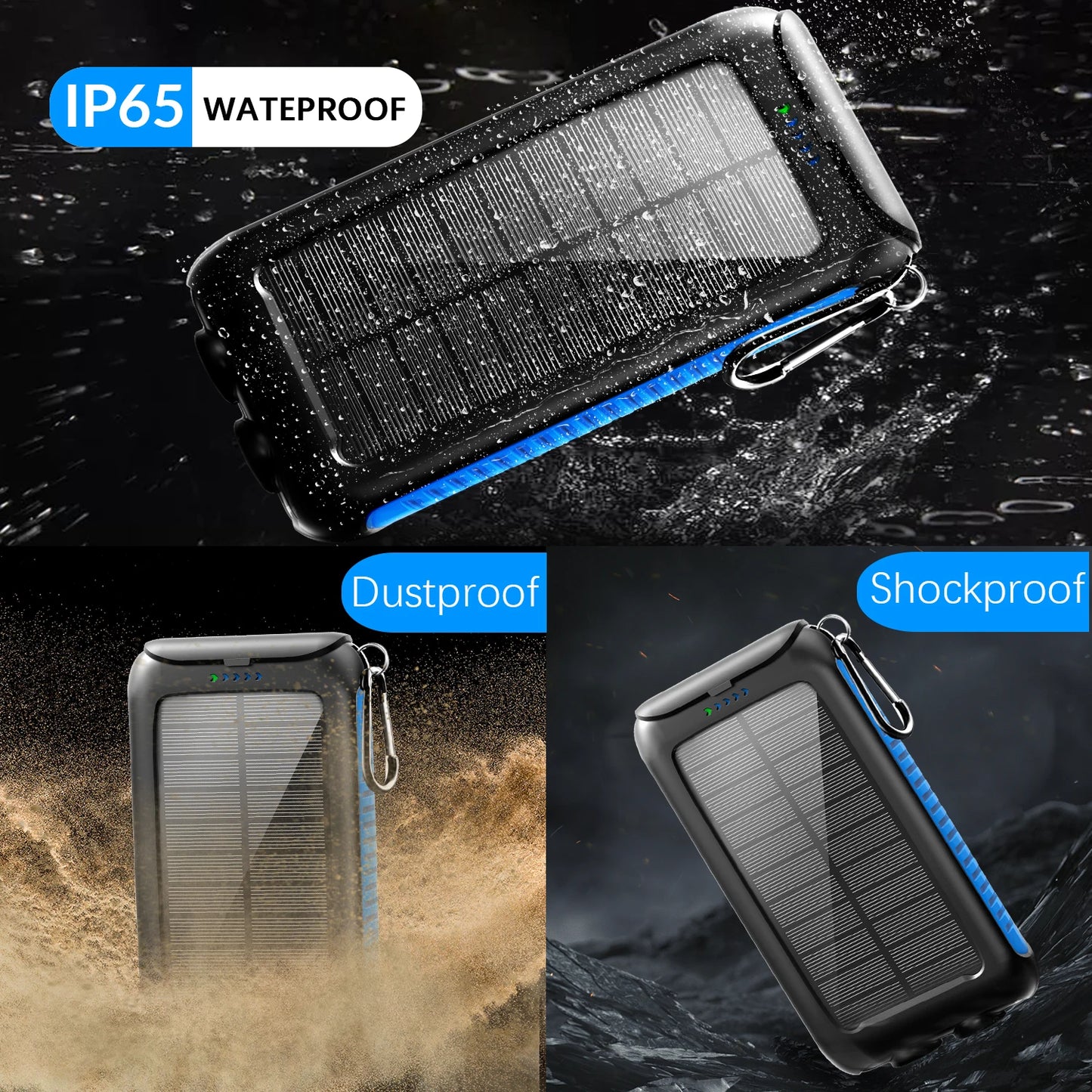 Solar Power Bank Portable Charger for Outdoor Adventures
