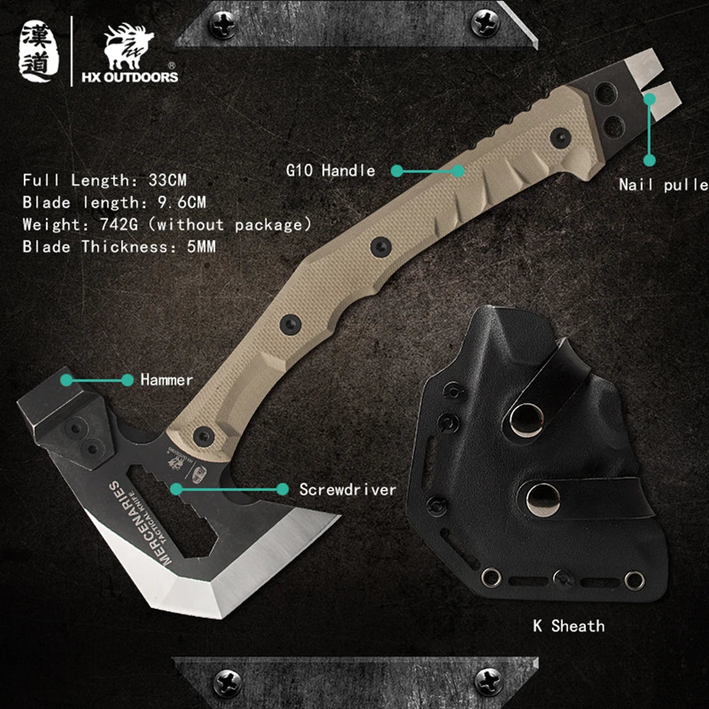 HX OUTDOORS Mercenarys Full Tang Camping Survival Axe Hatchet