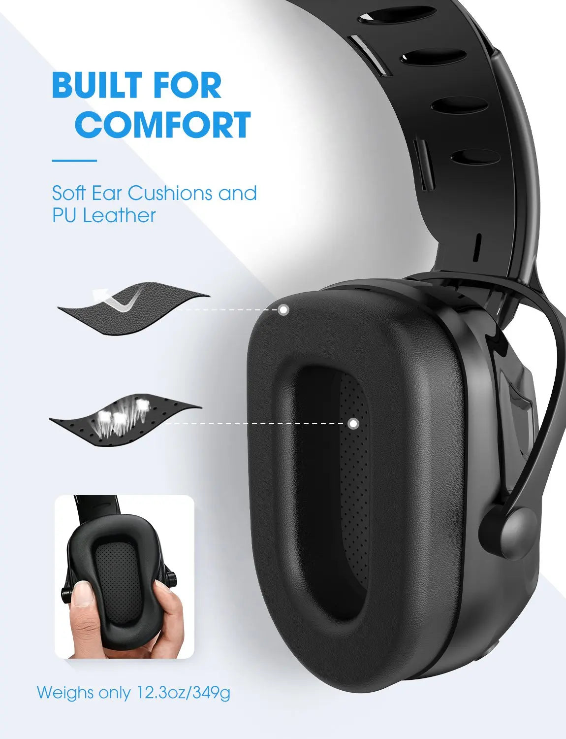 Mpow Bluetooth Noise Reduction Ear Muffs for Ultimate Hearing Protection