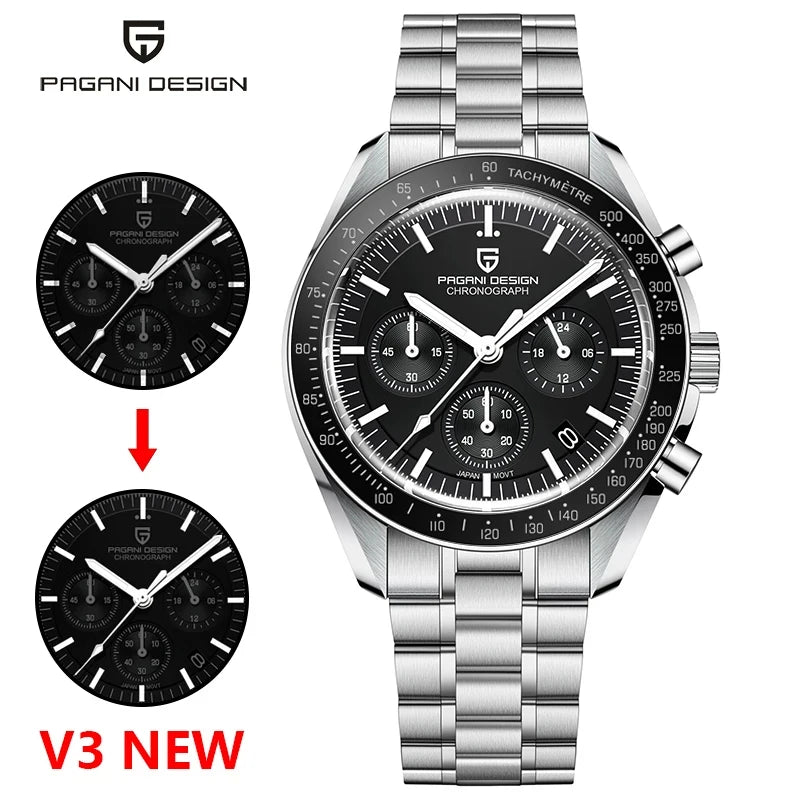 PAGANI DESIGN Moon Mens Watches Luxury Automatic Chronograph
