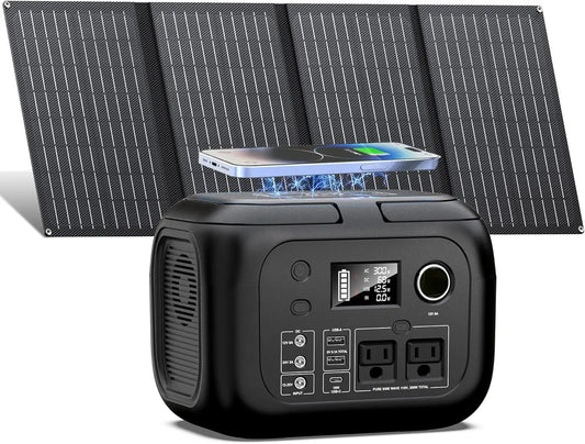 Portable Power Station with Solar Panels for Outdoor Adventures