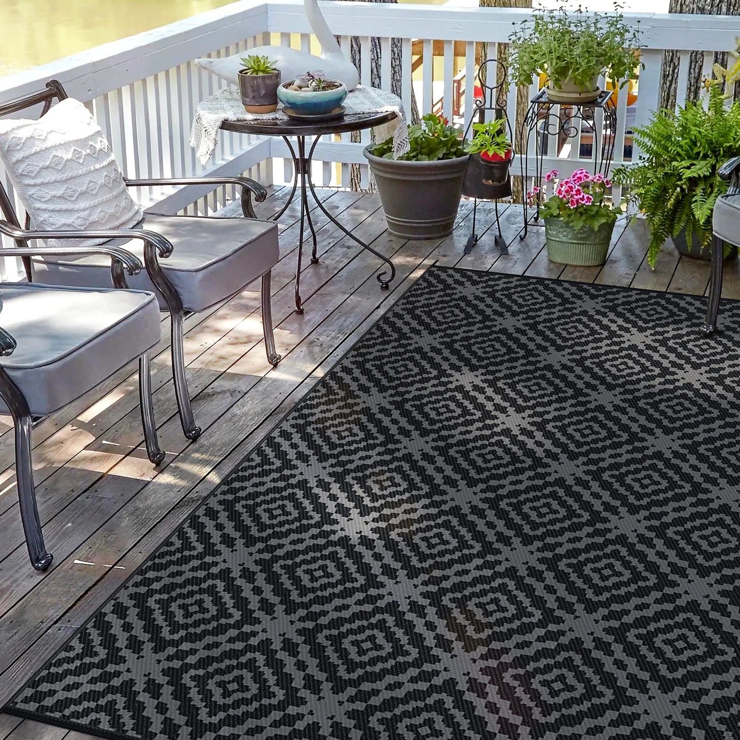 Outdoor Camping Rug Waterproof Reversible Mat UV PVC RV