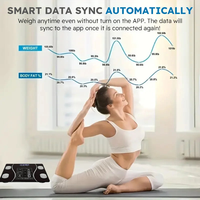Smart Body Fat Scale Wireless LED Digital Bathroom Weight Scale