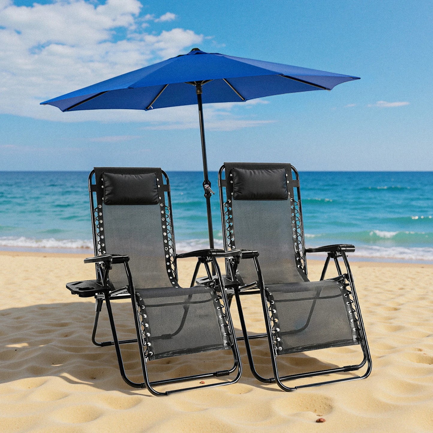 JHK Zero Gravity 2 Pack Portable Recliner Lounge Chairs