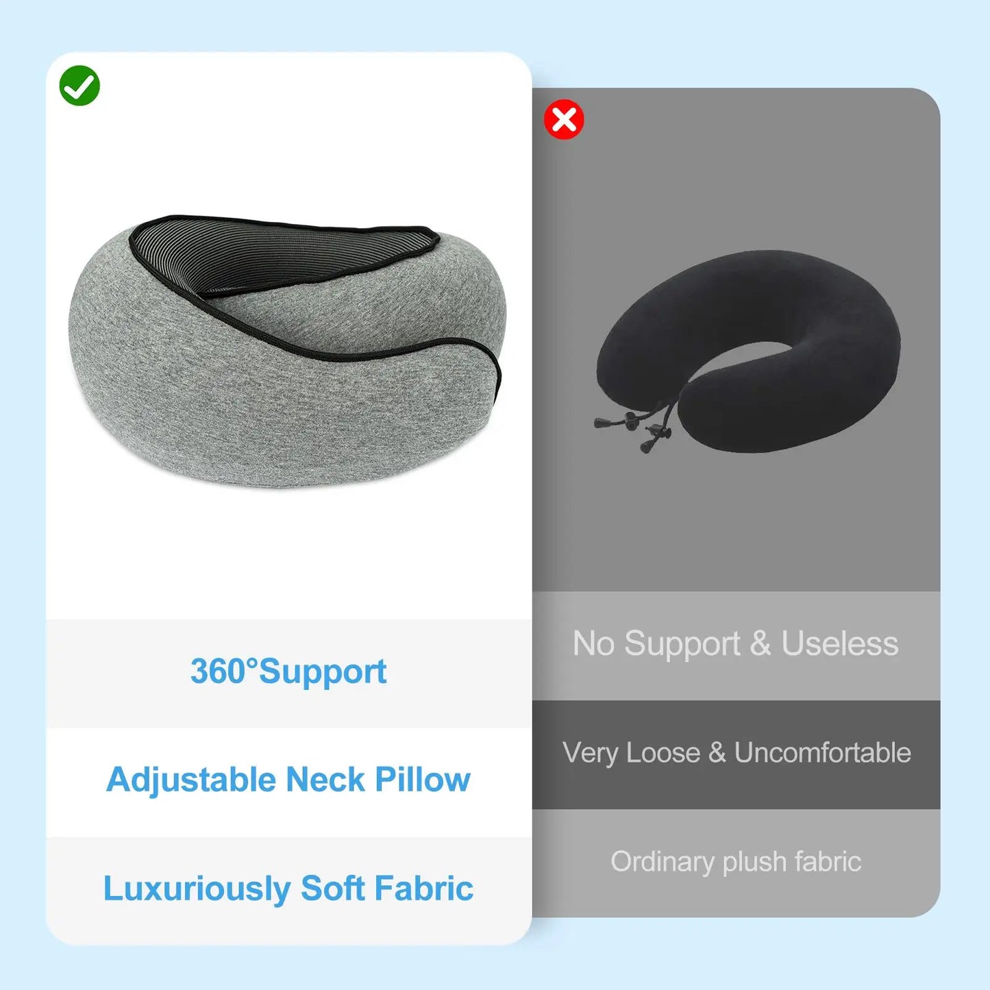 Memory Foam Travel Neck Pillow for Airplanes FBA Fast Shipping