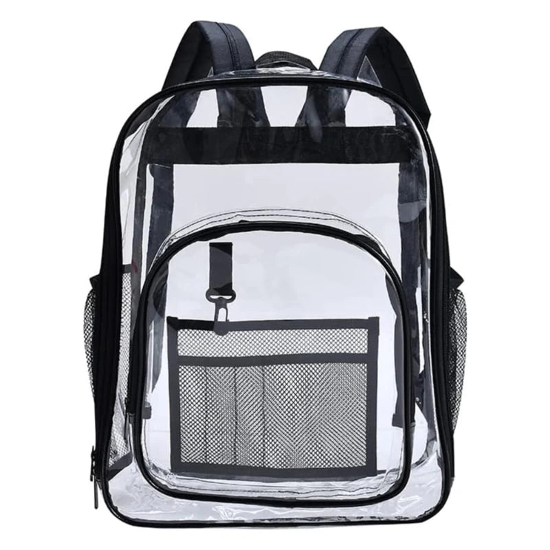 Transparent PVC Backpack Clear School Bag Unisex Large