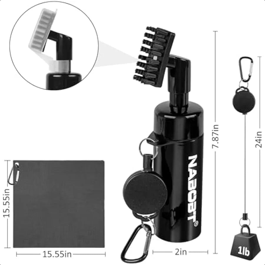 Premium Golf Towel and Brush Set for Ultimate Club Care