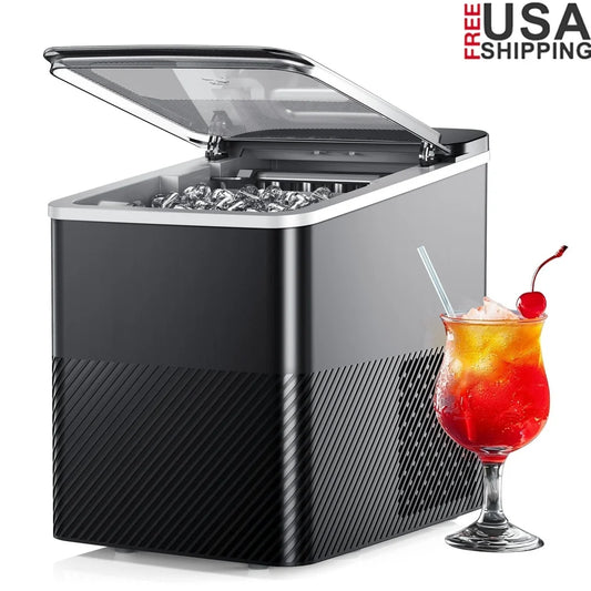 XMSJ Portable Ice Maker Machine with Self Cleaning Feature