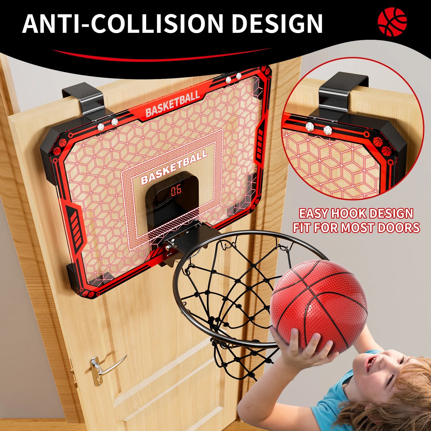 Indoor Outdoor Basketball Hoop With LED Lights For Kids