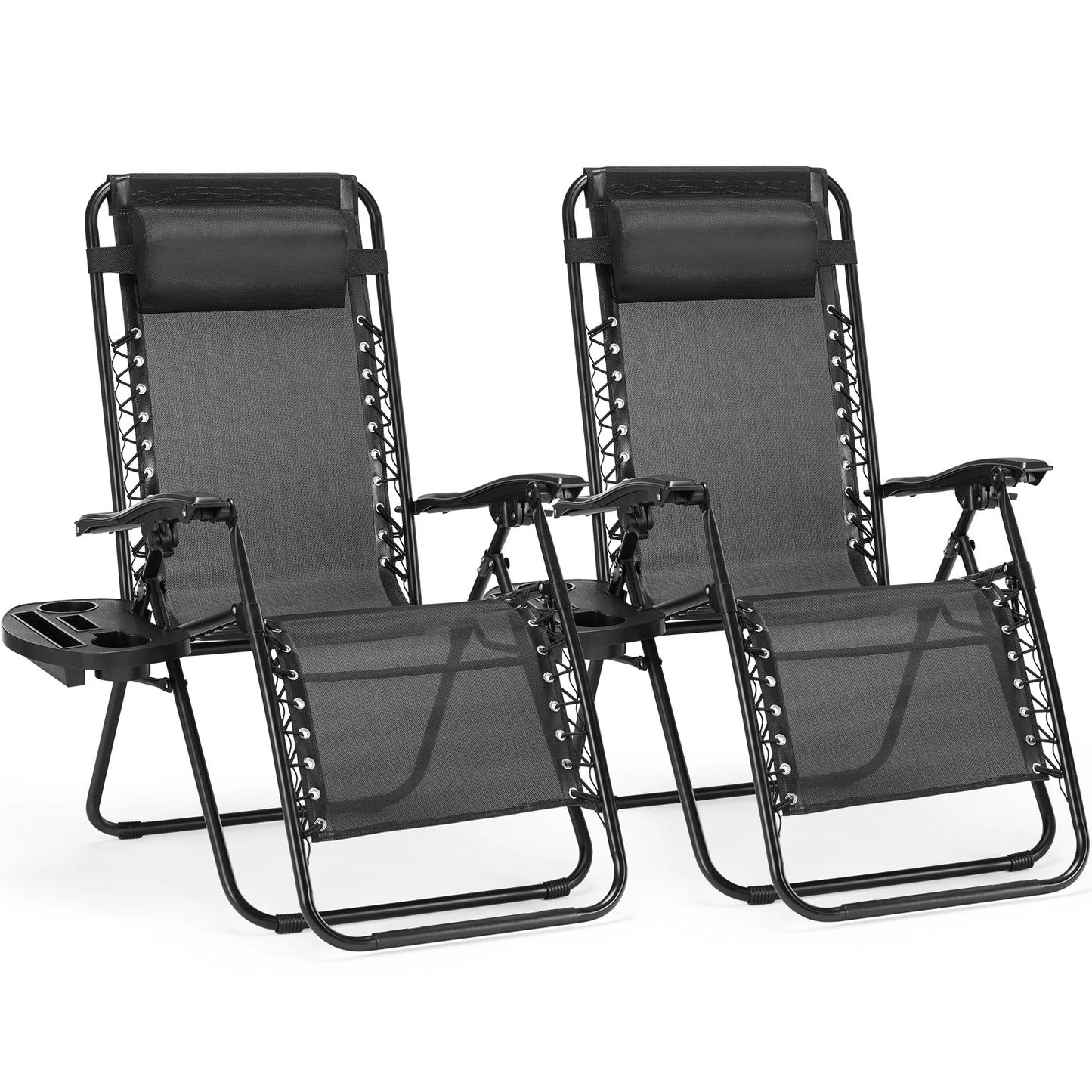 JHK Zero Gravity 2 Pack Portable Recliner Lounge Chairs