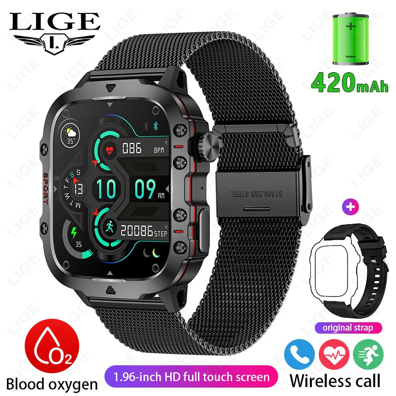 2024 New For Xiaomi Military Smart Watch Men IP68 5ATM