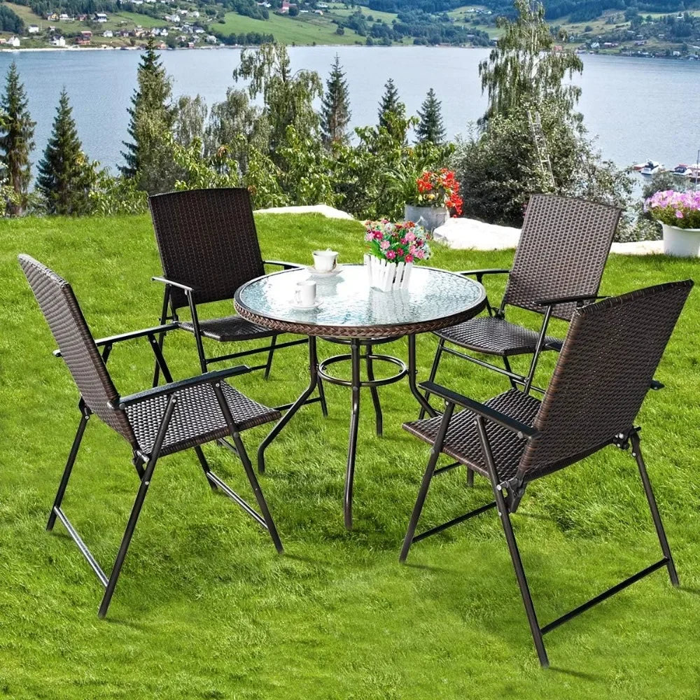 Portable Wicker Patio Chair Set for Outdoor Relaxation