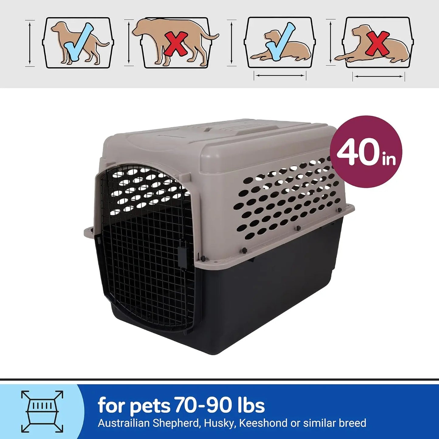Portable Dog Crate for Secure Pet Travel and Home Safety