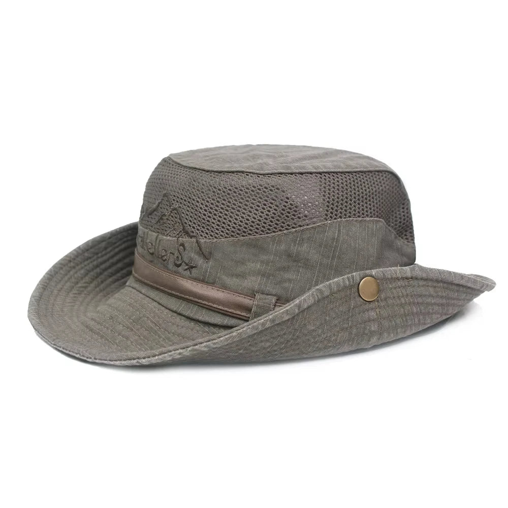 Outdoor Breathable Cotton Bucket Hat For Men Sun Protection
