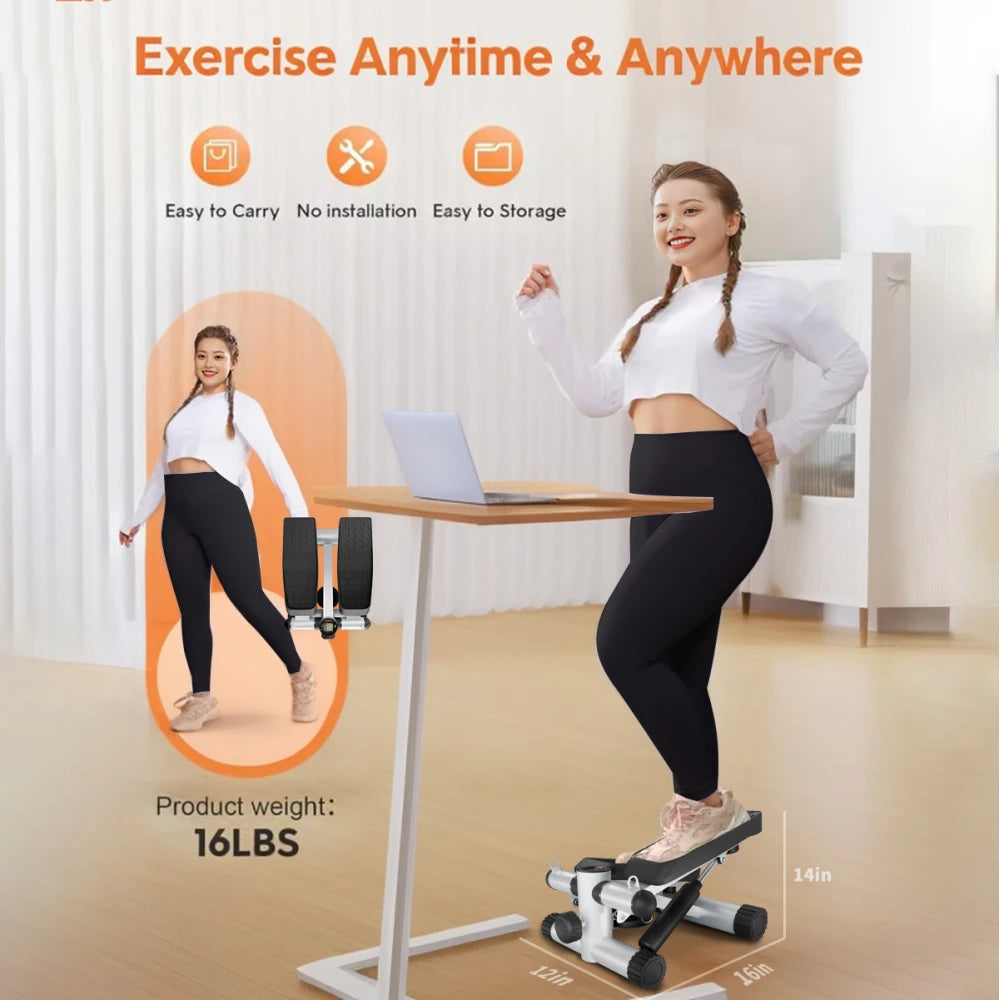Steppers Exercise Stair Stepper with Resistance Bands 330LBS