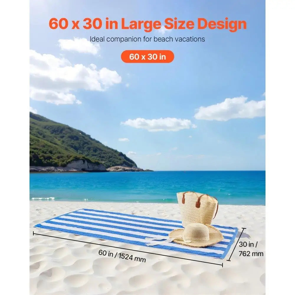Large Cotton Plush Beach Towel Set of 4