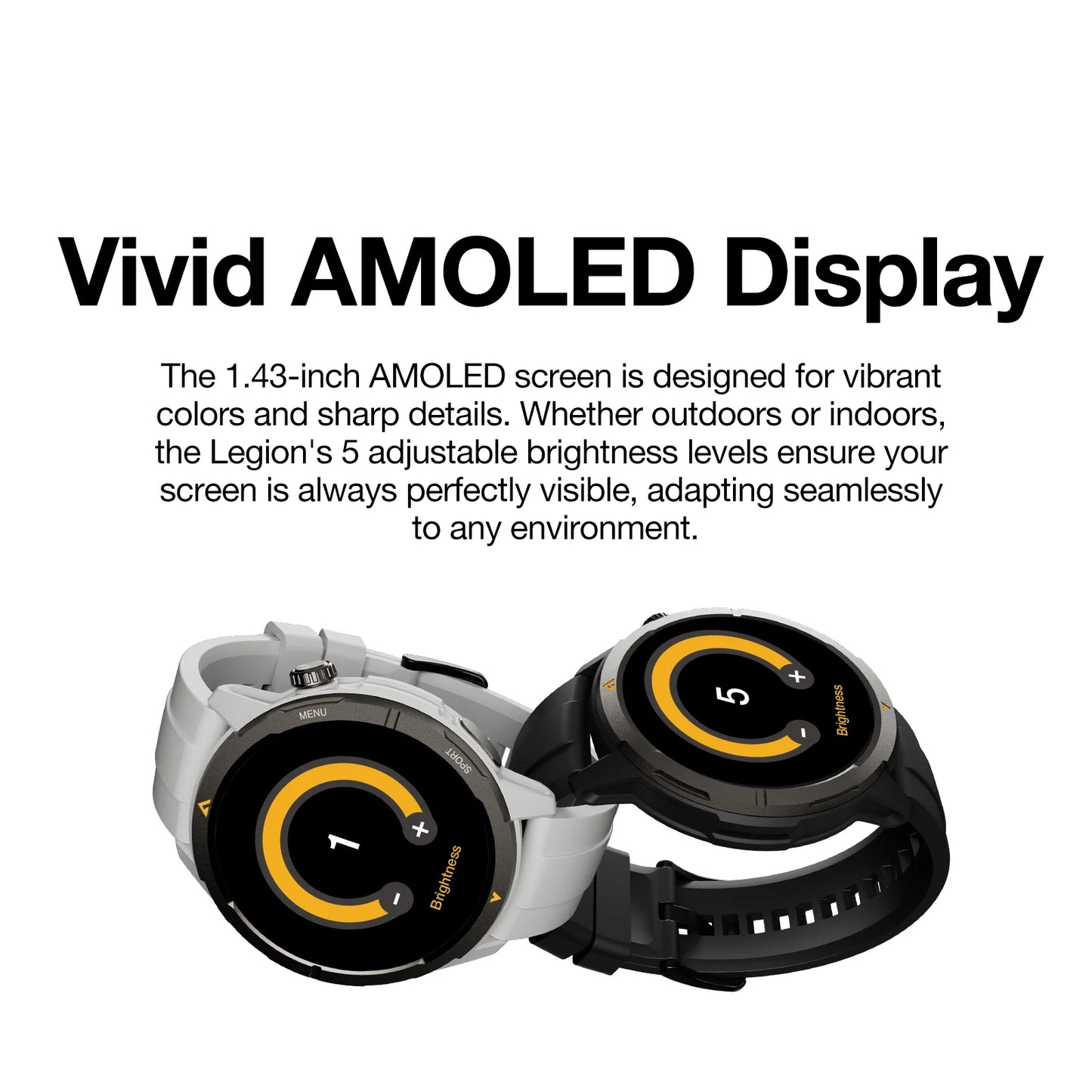 AGM Legion Smartwatch with AMOLED Display and Sports Tracking Features
