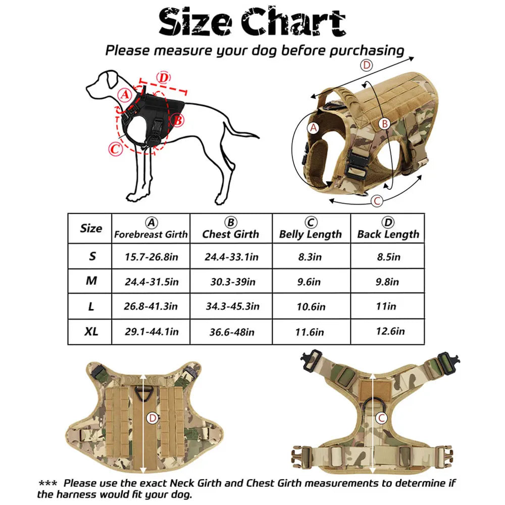 Large Dog Harness And Leash Set For German Shepherd Malinois