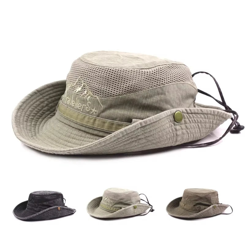 Outdoor Breathable Cotton Bucket Hat For Men Sun Protection