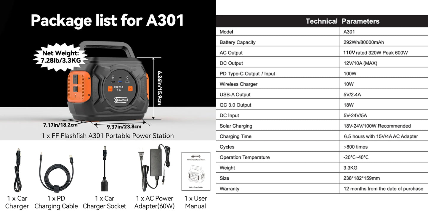 FF FlashFish 560W Portable Solar Generator 230V 520Wh