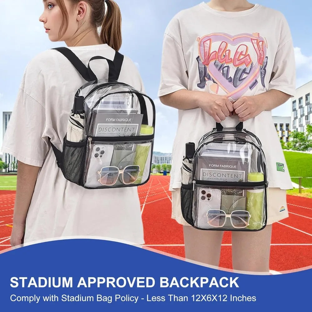 Stadium Approved Clear Mini Backpack 12x12x6 for Events