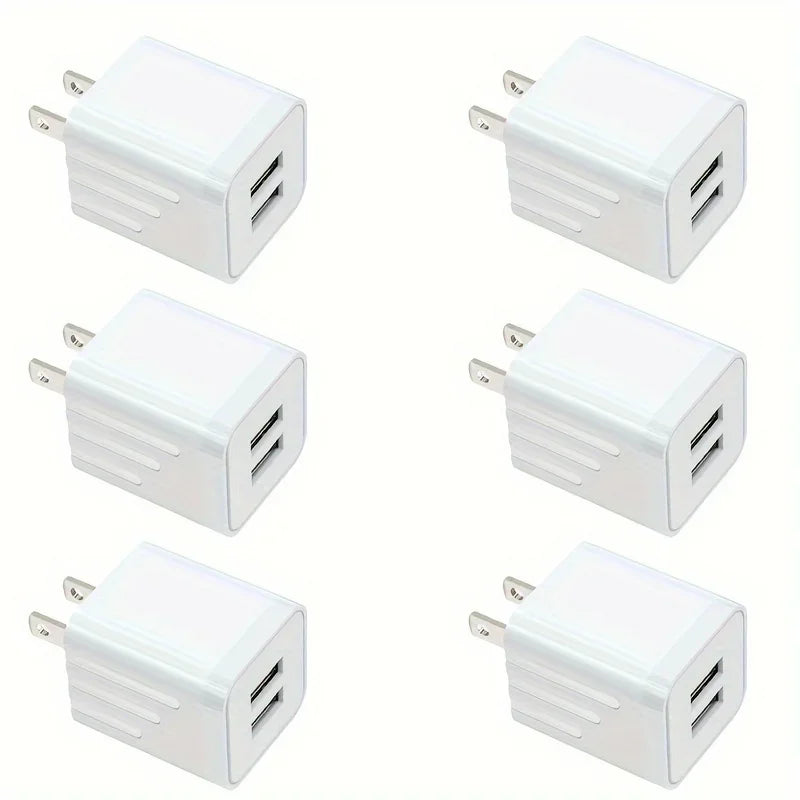 2.1A Dual Port USB Plug Power Adapter Charger Block Cube