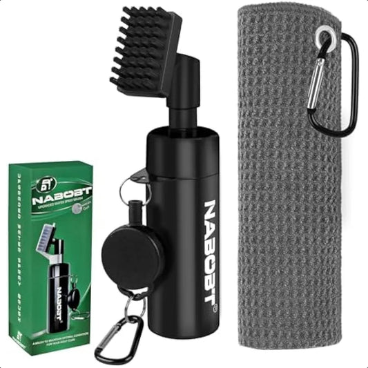 Premium Golf Towel and Brush Set for Ultimate Club Care
