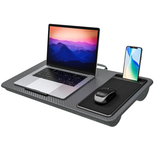 Home Office Pro Lap Desk with Mouse Pad and Phone Holder 21.1x12inch Portable Lightweight