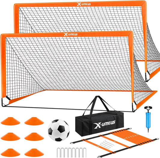 Kids Soccer Goals for Backyard 4x3 Pop Up Toddler Goal Training Equipment with Ball Agility Ladder and Cones Portable