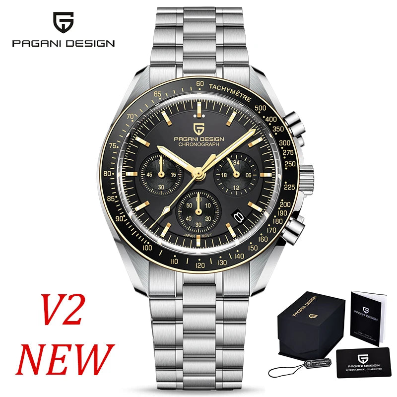 PAGANI DESIGN Moon Mens Watches Luxury Automatic Chronograph