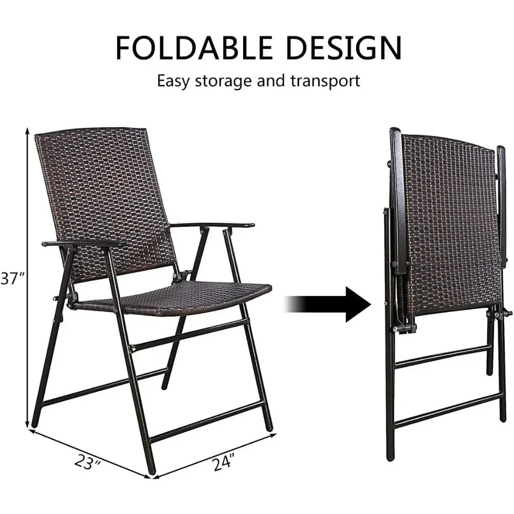 Portable Wicker Patio Chair Set for Outdoor Relaxation