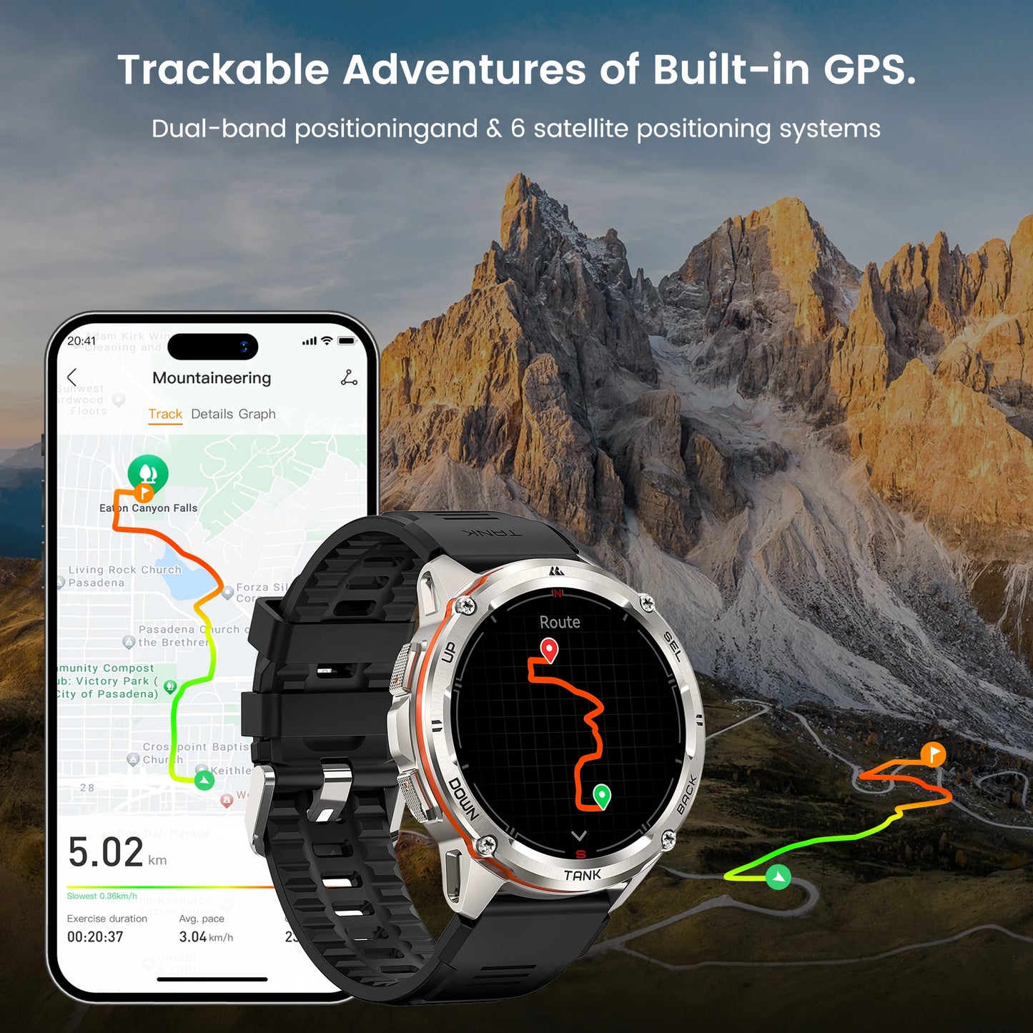 KOSPET Tank T3 Ultra GPS Smartwatch For Men With AMOLED