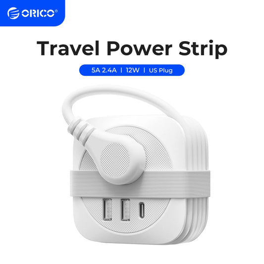 ORICO Travel Power Strip US Adapter Smart Plug 2 USB Ports Type C Fast Charge
