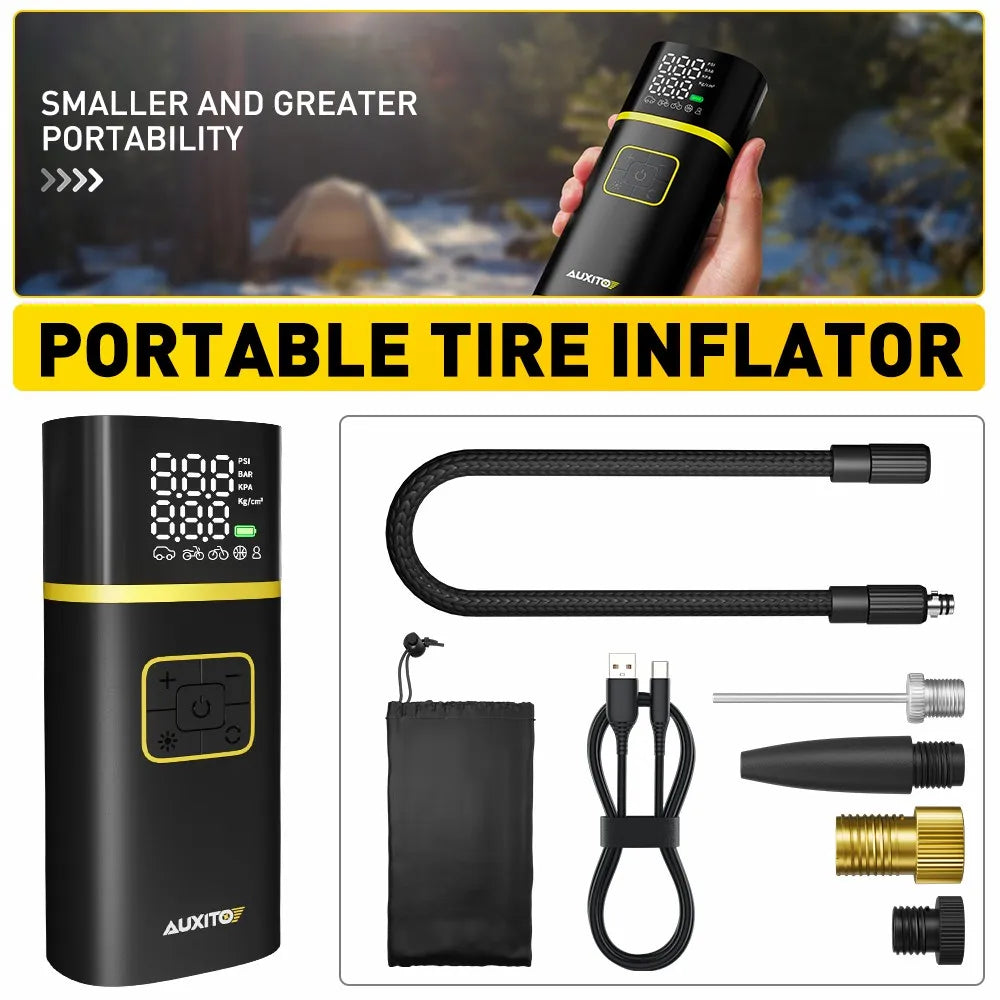 Car Air Pump Power Bank Portable Inflator for tires and more by AUXITO