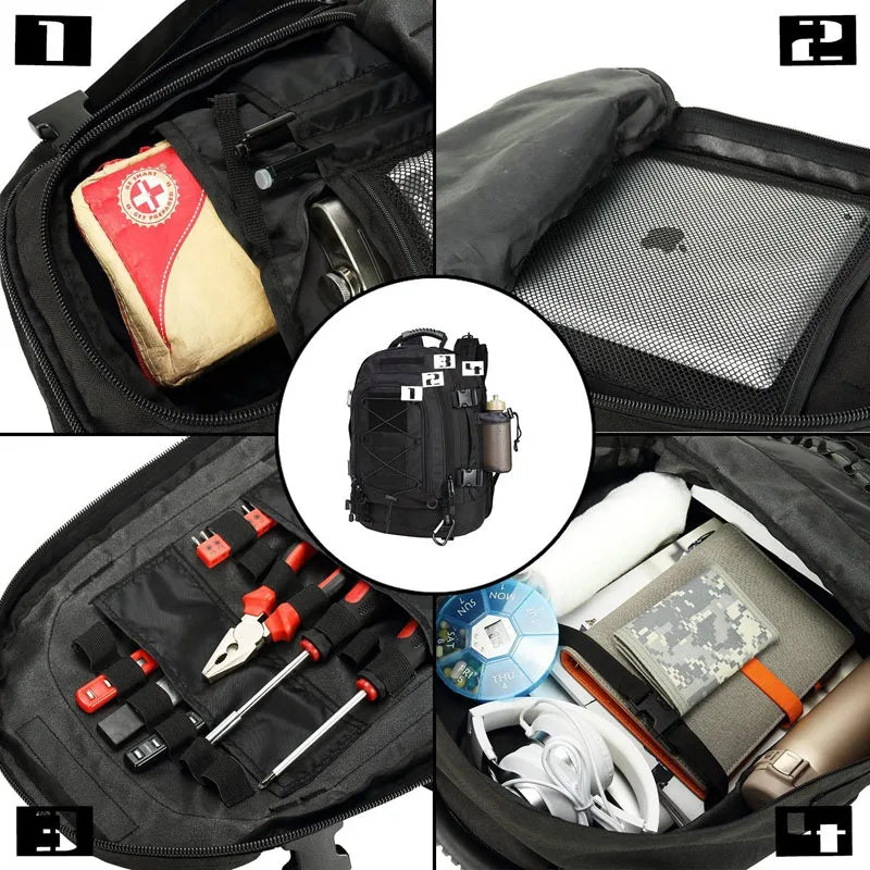 LQARMY 60L Military Tactical Backpack for Outdoor Travels